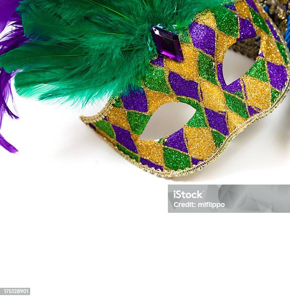 Mardi Gras Mask On A White Background Stock Photo - Download Image Now - Mardi Gras, Mask - Disguise, Costume