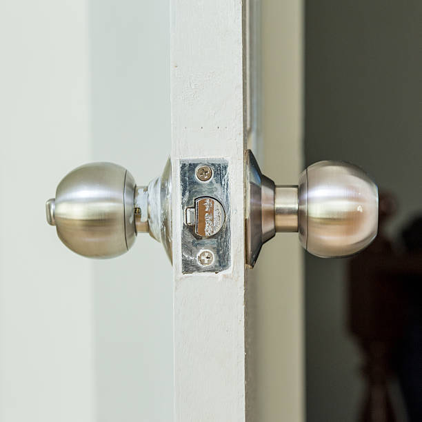 istock Stainless steel round ball door knob 175128973