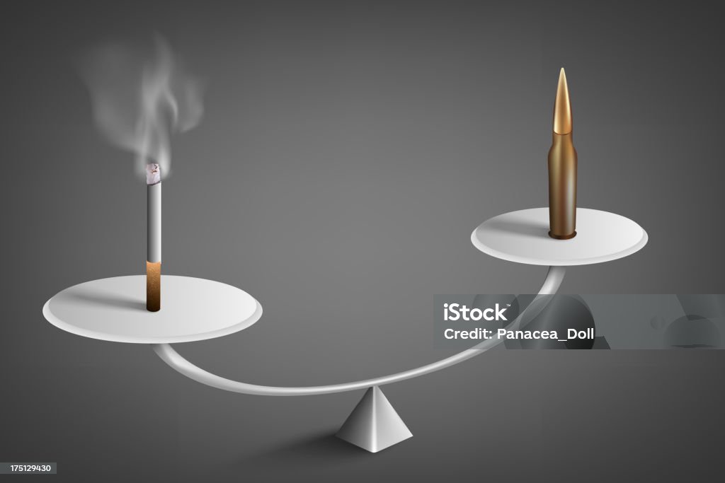 Cigarette et balle - clipart vectoriel de Antihygiénique libre de droits