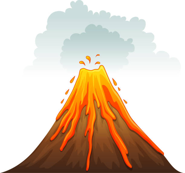 Erupt Volcano erupting volcanics stock illustrations