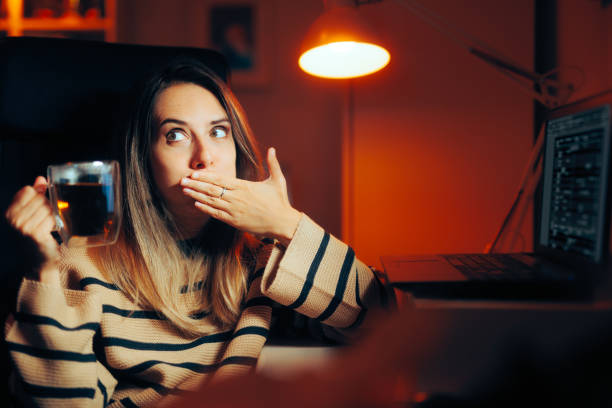 istock Sick Woman Drinking Tea Feeling Nauseated 1751309504
