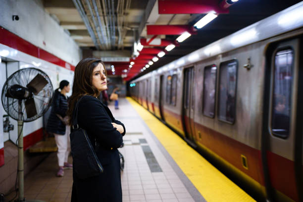 Woman at subway station
