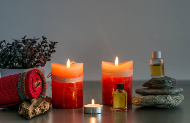 istock picture of candles and objects used for aromatherapy 1751368325