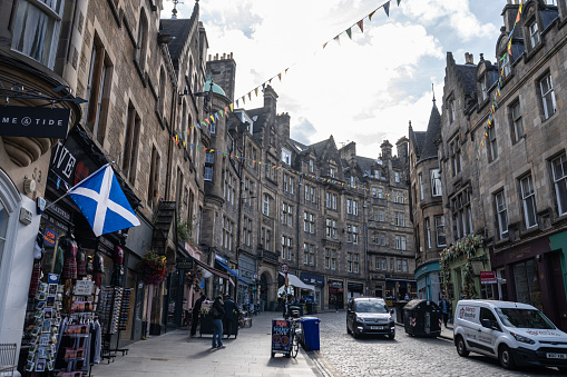 a street on the Royal Mile, Edinburgh, Scotland