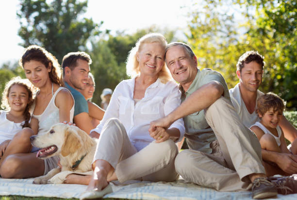 istock Family relaxing together in backyard 175139141