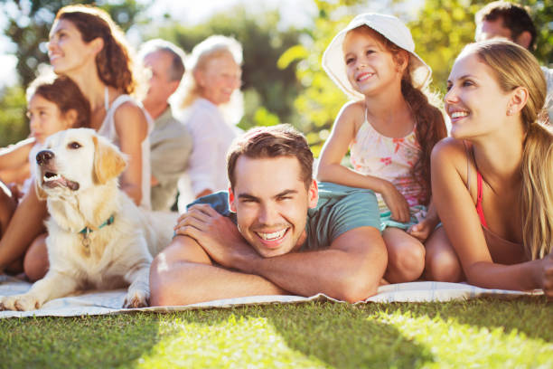 istock Family relaxing in backyard 175139174