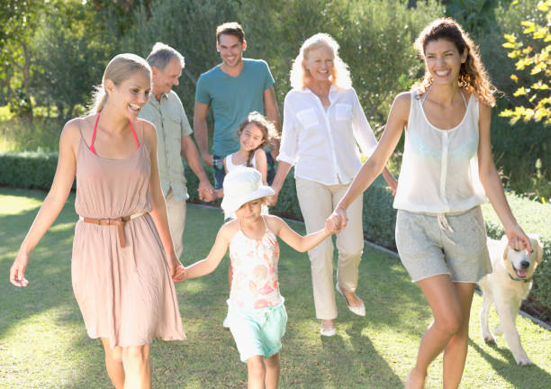 istock Family walking together in backyard 175139244