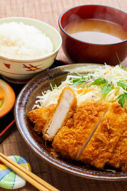 tonkatsu-menü eingestellt - tonkatsu stock-fotos und bilder