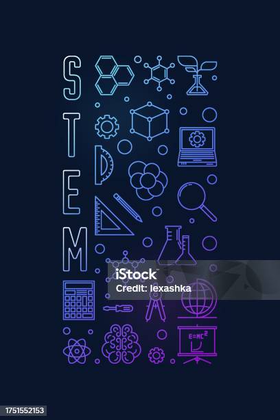 Stem Science Technology Engineering And Mathematics Vector Concept Thin ...