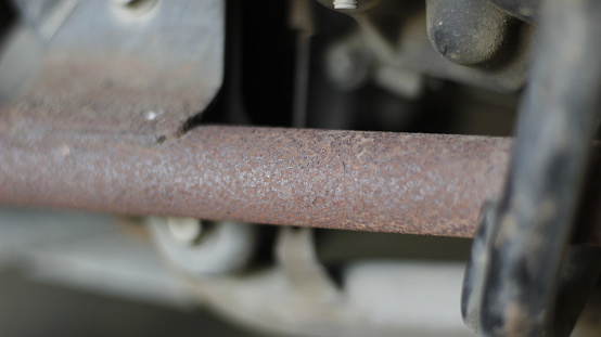 Rusty vehicle pipes, rusty iron