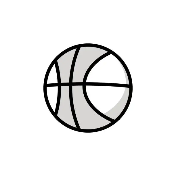 Vector illustration of Basketball Ball Universal Line Icon Design with Editable Stroke. Suitable for Web Page, Mobile App, UI, UX and GUI design.