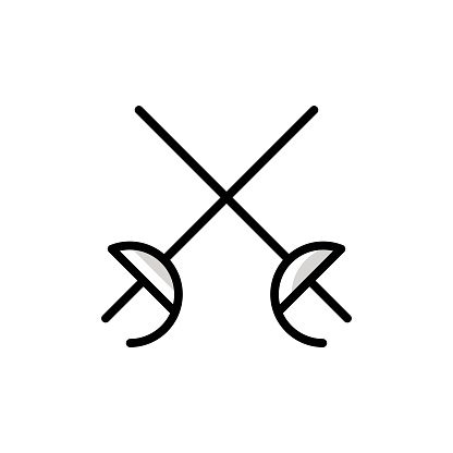 Escrime Sword Line Icon Design with Editable Stroke. Suitable for Web Page, Mobile App, UI, UX and GUI design.