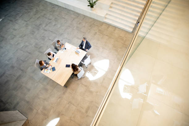 istock Aerial view at young startup team working in the office 1751565721