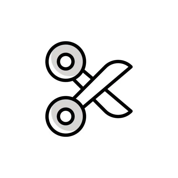 Vector illustration of Scissors Universal Line Icon Design with Editable Stroke. Suitable for Web Page, Mobile App, UI, UX and GUI design.