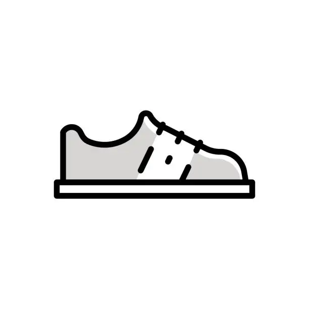 Vector illustration of Sport Shoe Universal Line Icon Design with Editable Stroke. Suitable for Web Page, Mobile App, UI, UX and GUI design.