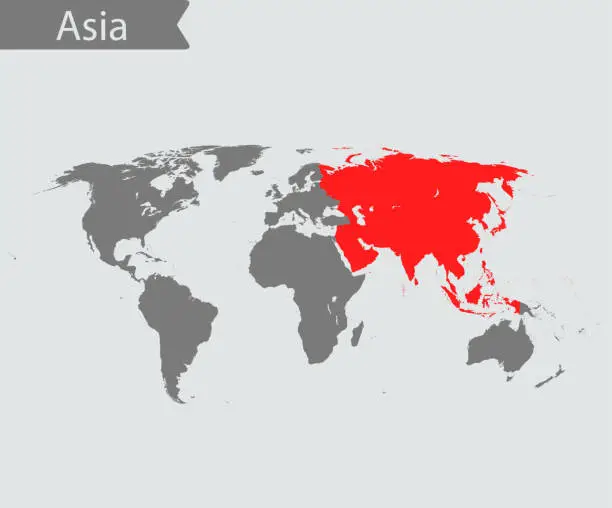 Vector illustration of Asia map