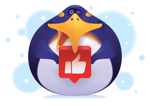 istock funny penguin holding like icon 1751580465