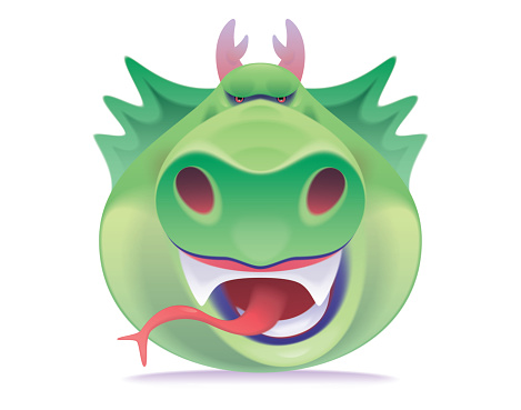 vector illustration of angry dragon roaring