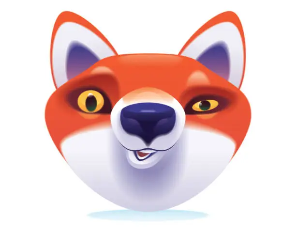 Vector illustration of funny fox head icon