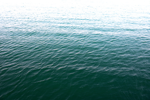 High angle view of seawater surface texture background of the deep sea.