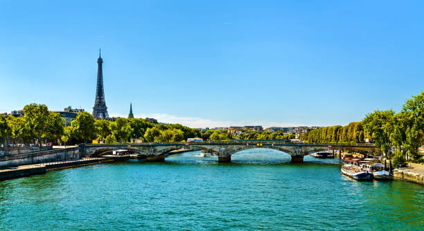 istock Panorama of Paris with the Seine river and Eiffel Tower 1751596907