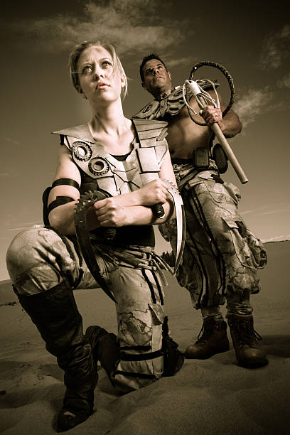 istock Post-apocalyptic soldiers or warriors in futuristic setting 175160280