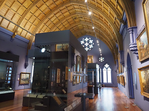 Dundee, UK - September 12, 2023: The McManus Dundee art gallery and museum interior