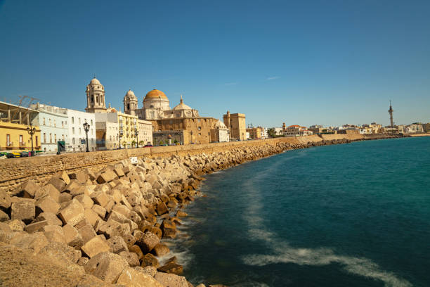 istock coastline in Cadiz with view to the cathedral 1751632275