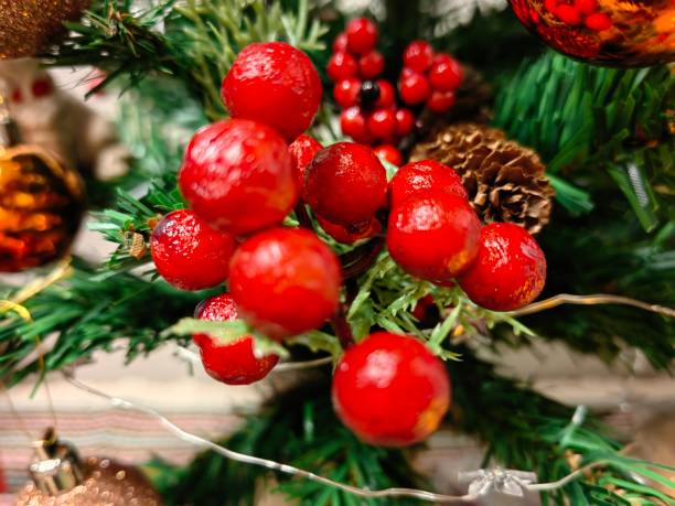 istock Christmas decorations on the branches fir. 1751648298
