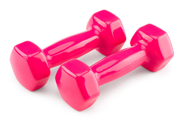 istock pink dumbbells isolated on white background. clipping path 1751648839