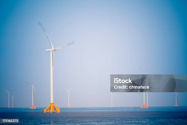 Wind Turbine Stock Photo - Download Image Now - Agriculture, Blue, Building Exterior