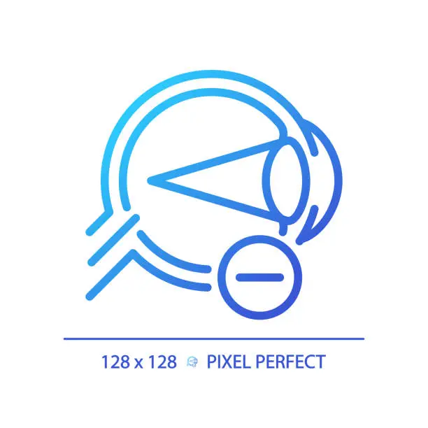 Vector illustration of 2D simple thin linear gradient myopia icon