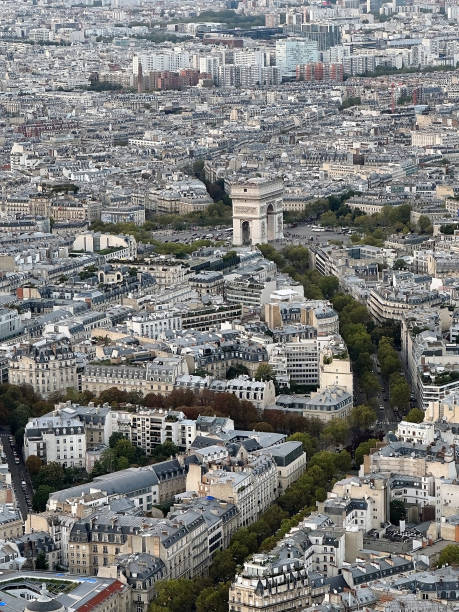 istock Paris cityscape and Arc de Triomphe from the Eiffel Tower, France 1751667946