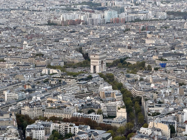 istock Paris cityscape and Arc de Triomphe from the Eiffel Tower, France 1751667961