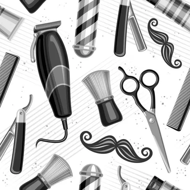 Vector illustration of Vector Barbershop Seamless Pattern