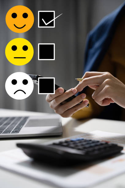 istock User give rating to service experience on online application, Customer review satisfaction feedback survey concept. 1751682291
