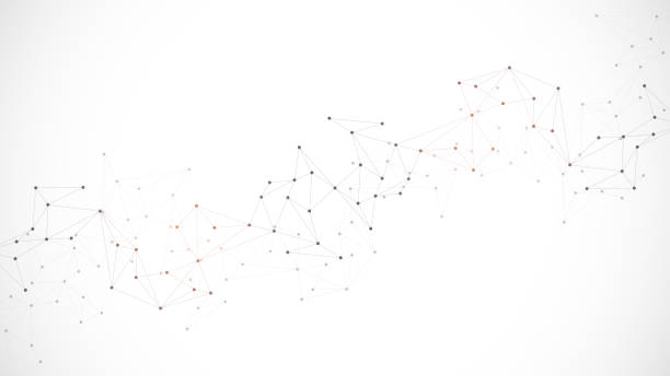 istock Minimalistic design with connecting the dots and lines. Abstract geometric background of science and technology concept 1751688519