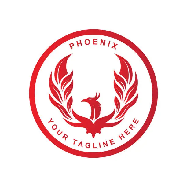 Vector illustration of Phoenix logo icon, vector illustration, template design, brand company