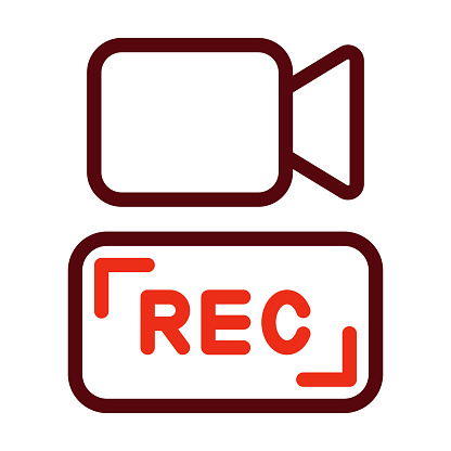 Video Recording Vector Thick Line Two Color Icons For Personal And Commercial Use.