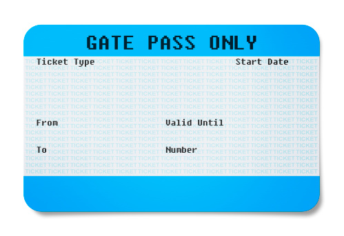 Blue business class airline ticket. Boarding pass. Isolated on white background. Clipping path is included.