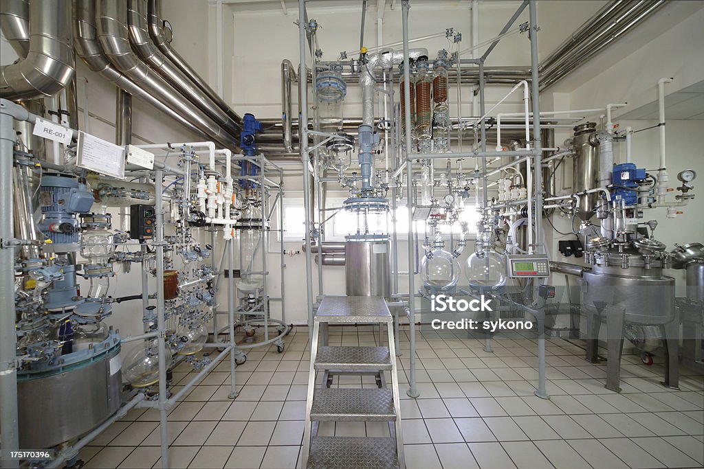 Clean room in pharmaceutical factory Pharmacy Stock Photo