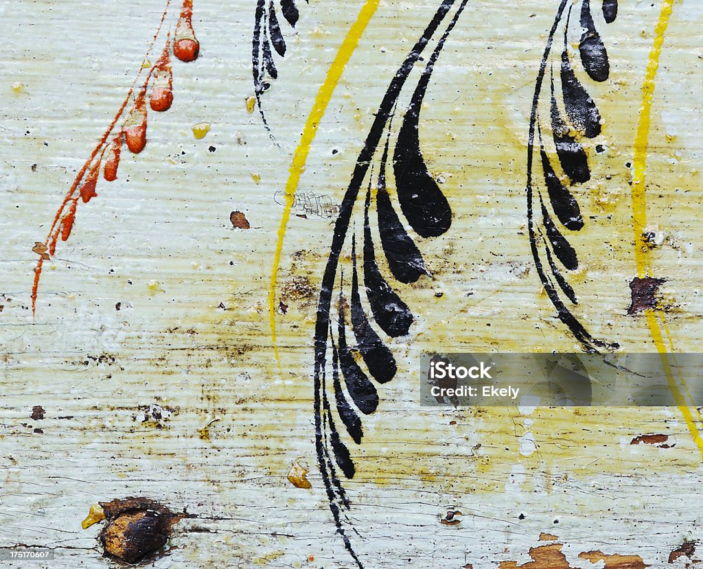 Antico dipinto pennellate elaborato motivo floreale. - Foto stock royalty-free di Arte