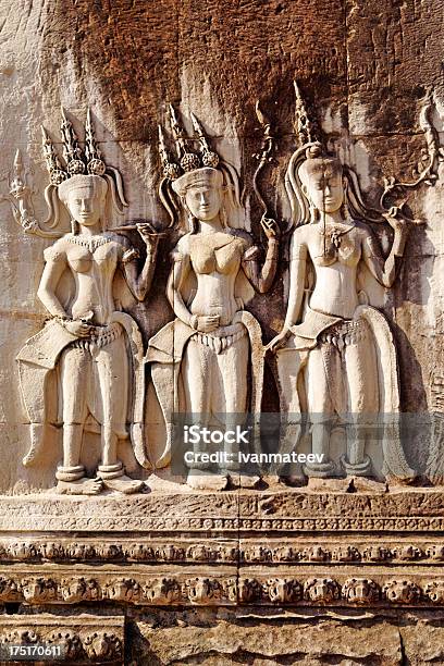 アプサラ天女の舞の彫刻アンコールワットカンボジア - アジア大陸のストックフォトや画像を多数ご用意 - アジア大陸, アプサラ, アンコールワット