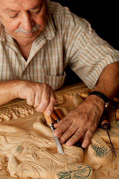 istock craftman in Turkey working on an wooden art image 175170816