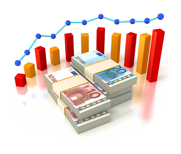 istock Financial succes, Euro bills and progress chart. 175171261