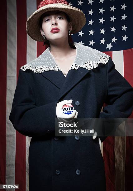 Foto de American Mulher Eleitor e mais fotos de stock de Adulto - Adulto, Antiguidade, Bandeira