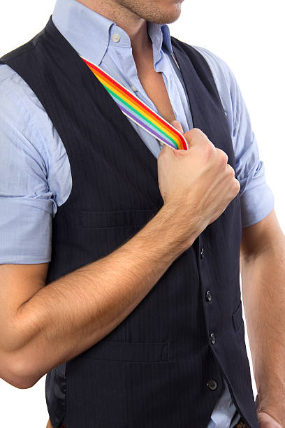 orgullo gay en el lugar de trabajo - homosexual gay pride business rainbow fotografías e imágenes de stock