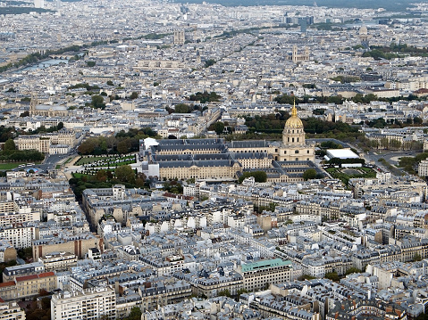 Paris cityscape from the Eiffel Tower, France. Paris is the capital and most populous city of France