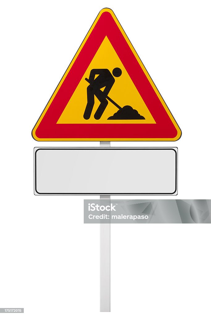 Sob aviso de construção. - Foto de stock de Placa de Obras royalty-free