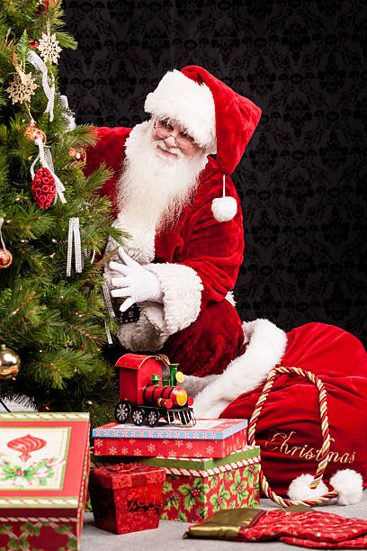 istock Real Santa Putting Gifts Around the Tree 175172857